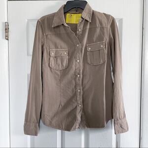 November Men's Tan Campshirt Western Button Front Size
